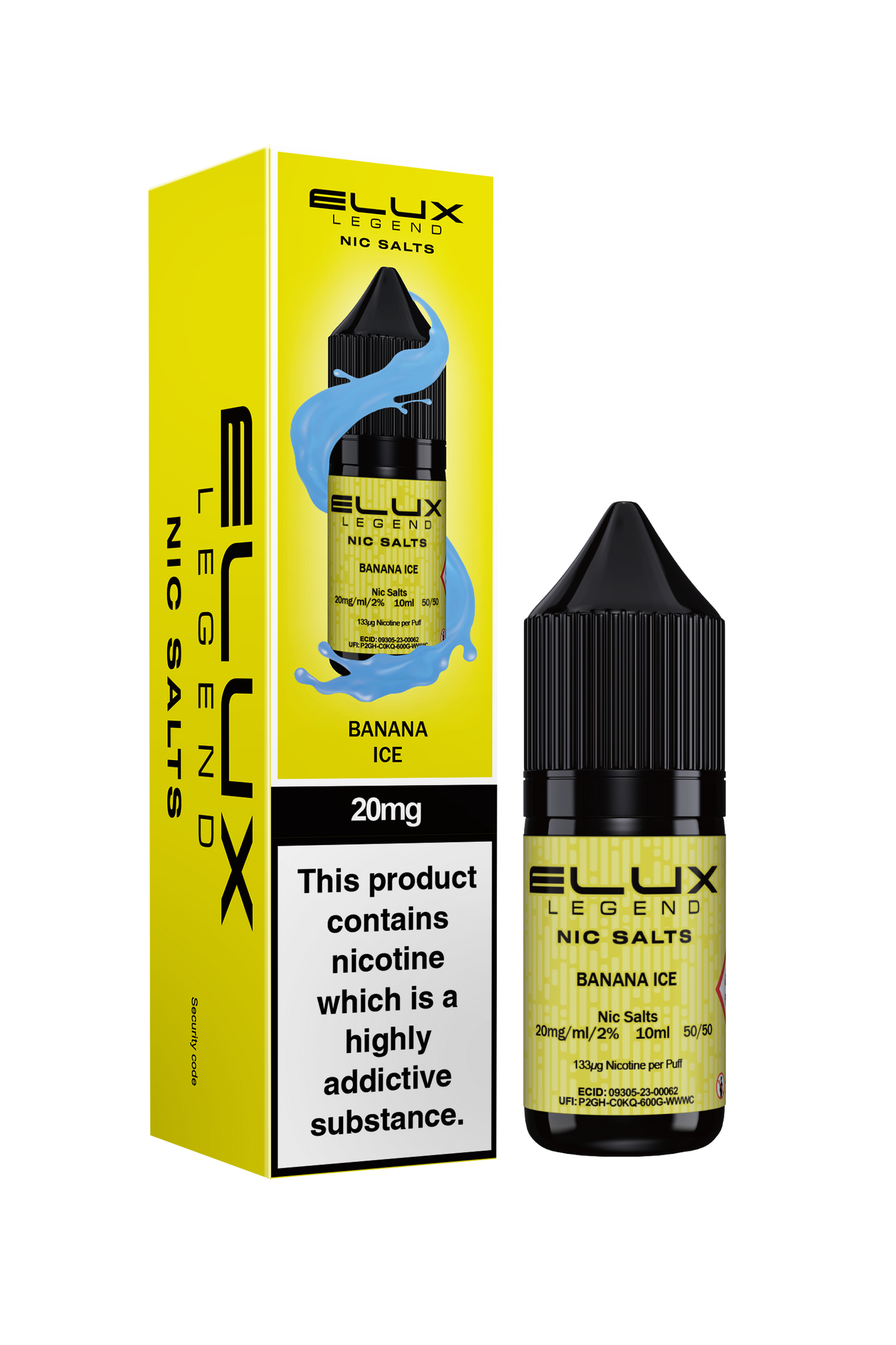 Elux Legend 20mg Nicotine Salt | Banana Ice | Yellow and Blue Elux