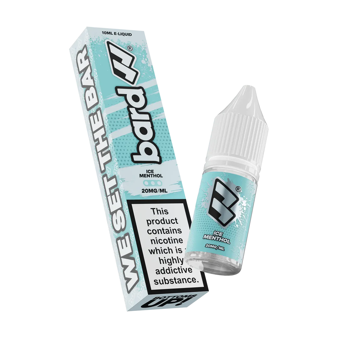 Bard Ice Menthol e-liquid, box & bottle, 20mg, 'We Set The Bar' text