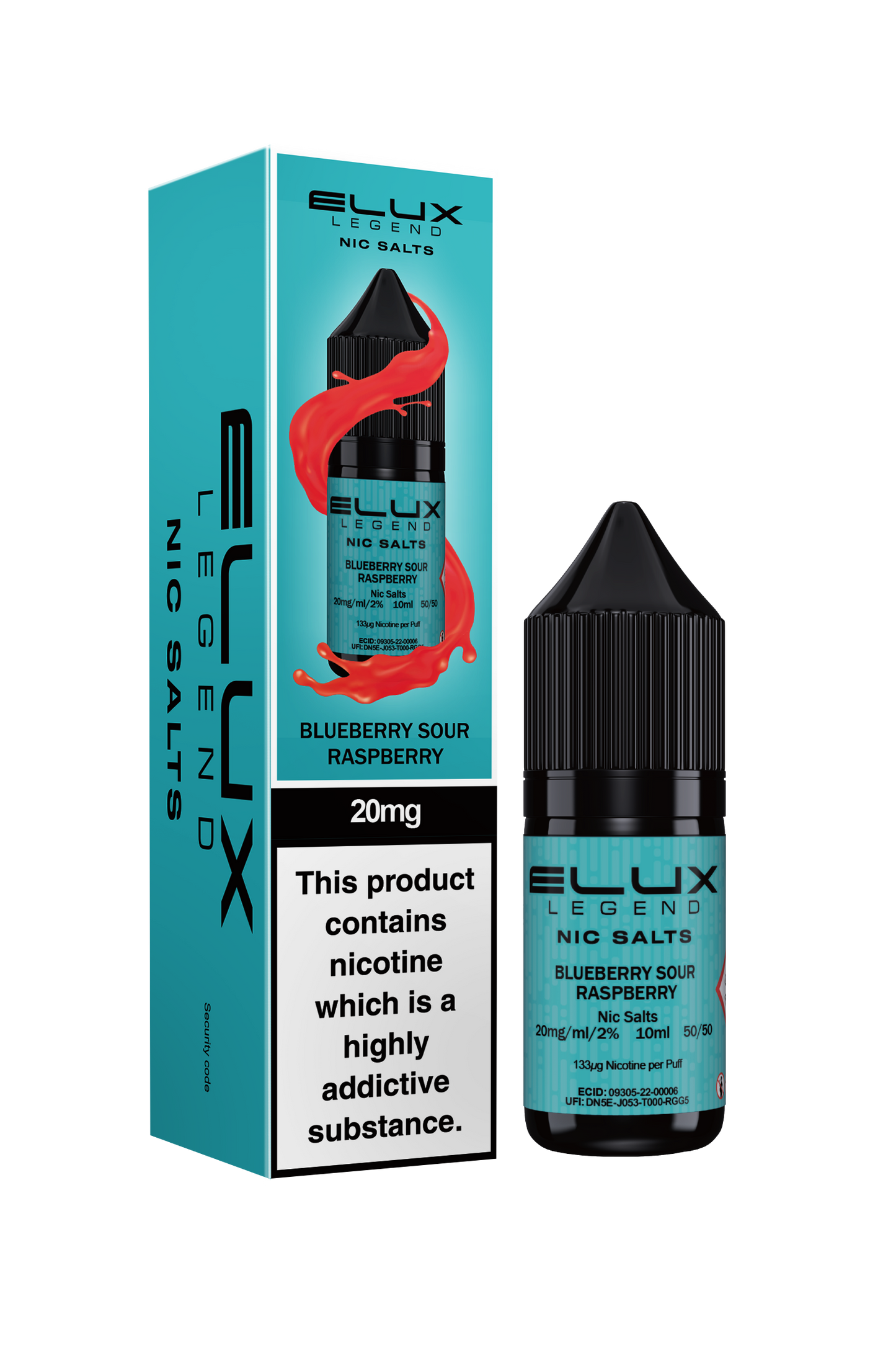 Elux Legend 20mg Nicotine Salt | Blueberry Sour Raspberry | Blue and Red Elux