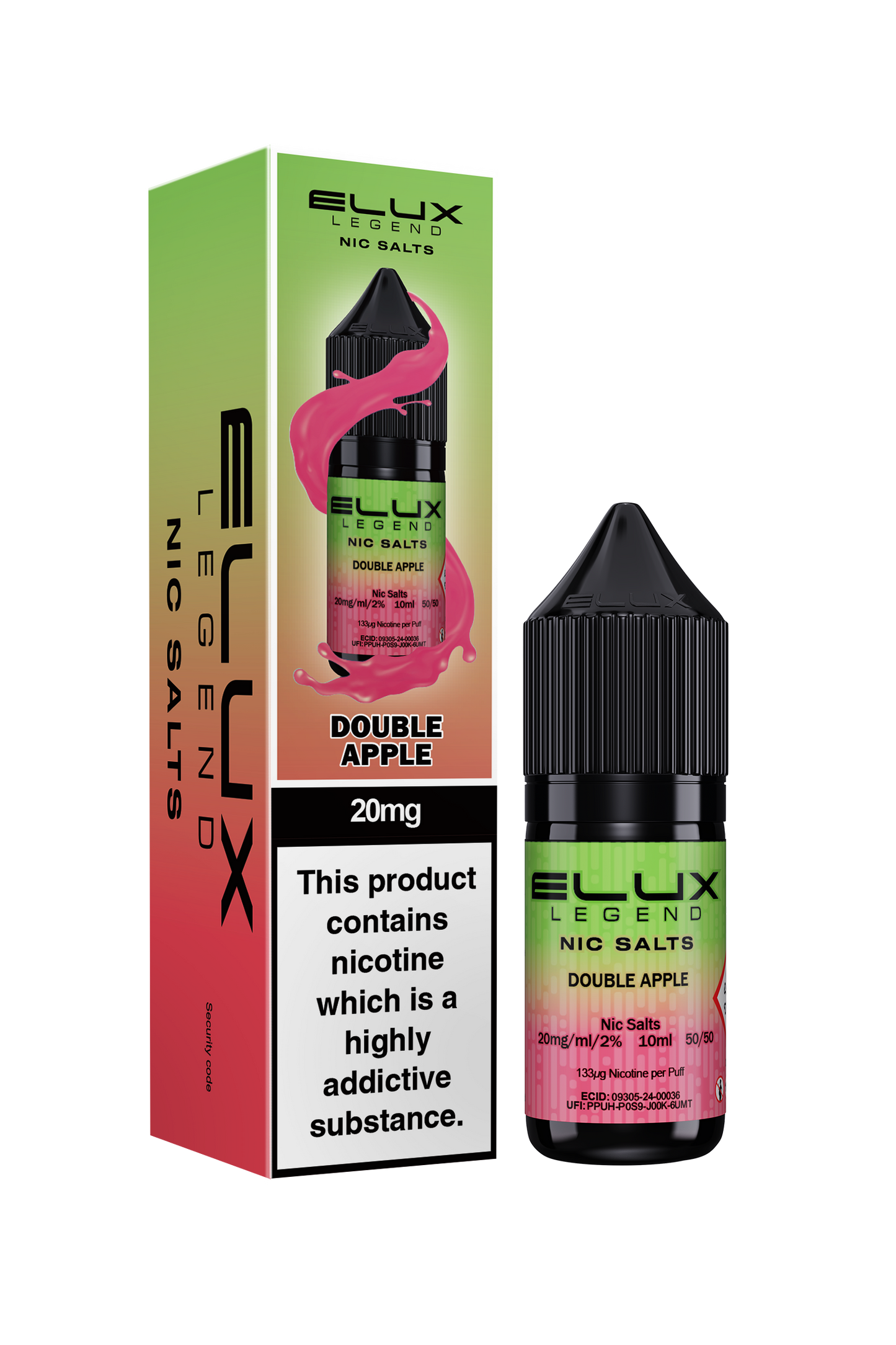 Elux Legend 20mg Nicotine Salt | Double Apple | Green and Red Elux