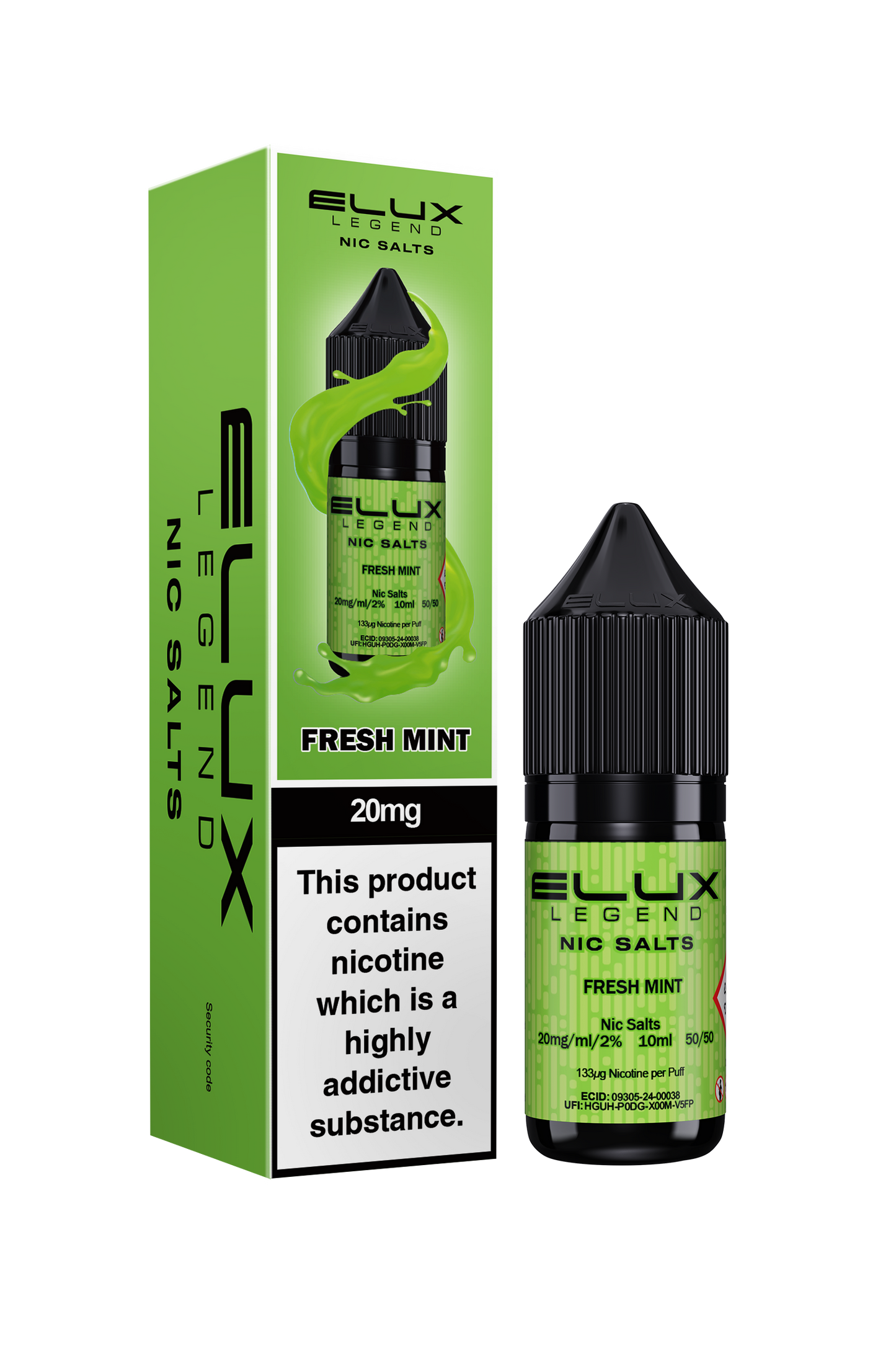 Elux Legend 20mg Nicotine Salt | Fresh Mint | Green Elux