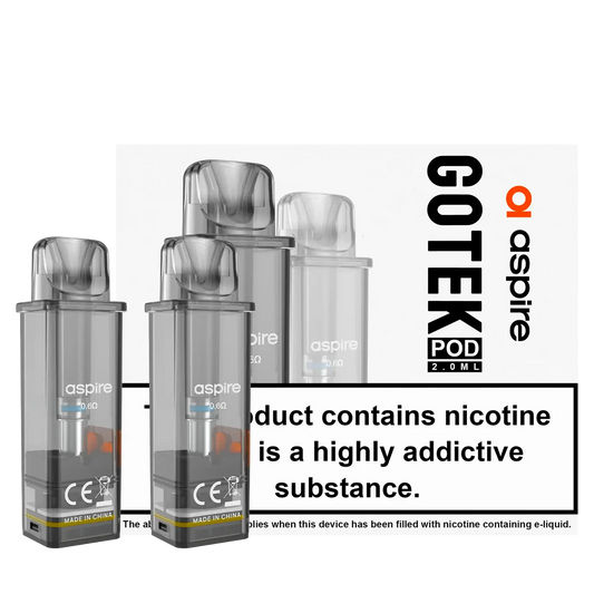 Aspire Gotek Replacement Pods 2PCS - 2.0ML Capacity, Available in 0.6Ω and 0.8Ω.