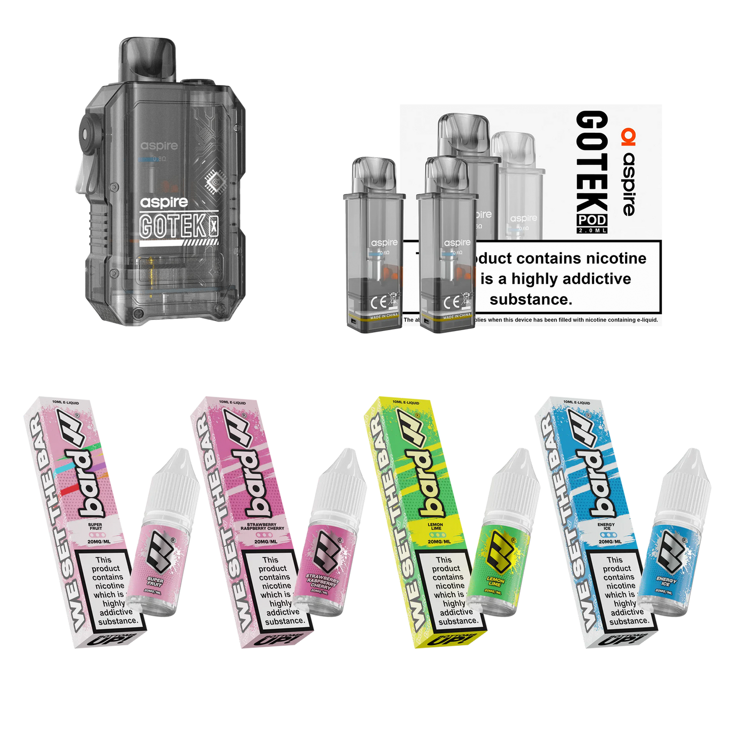 Aspire Gotek X Kit Starter Bundle with device, pods and nic salts