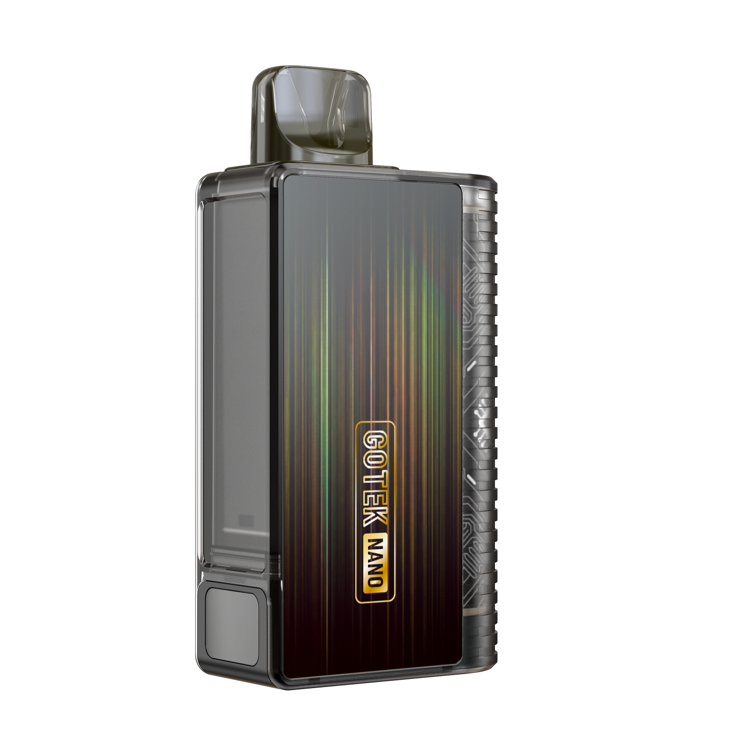 Gray Aspire Gotek Nano vape, transparent body, 'Gotek Nano' text.