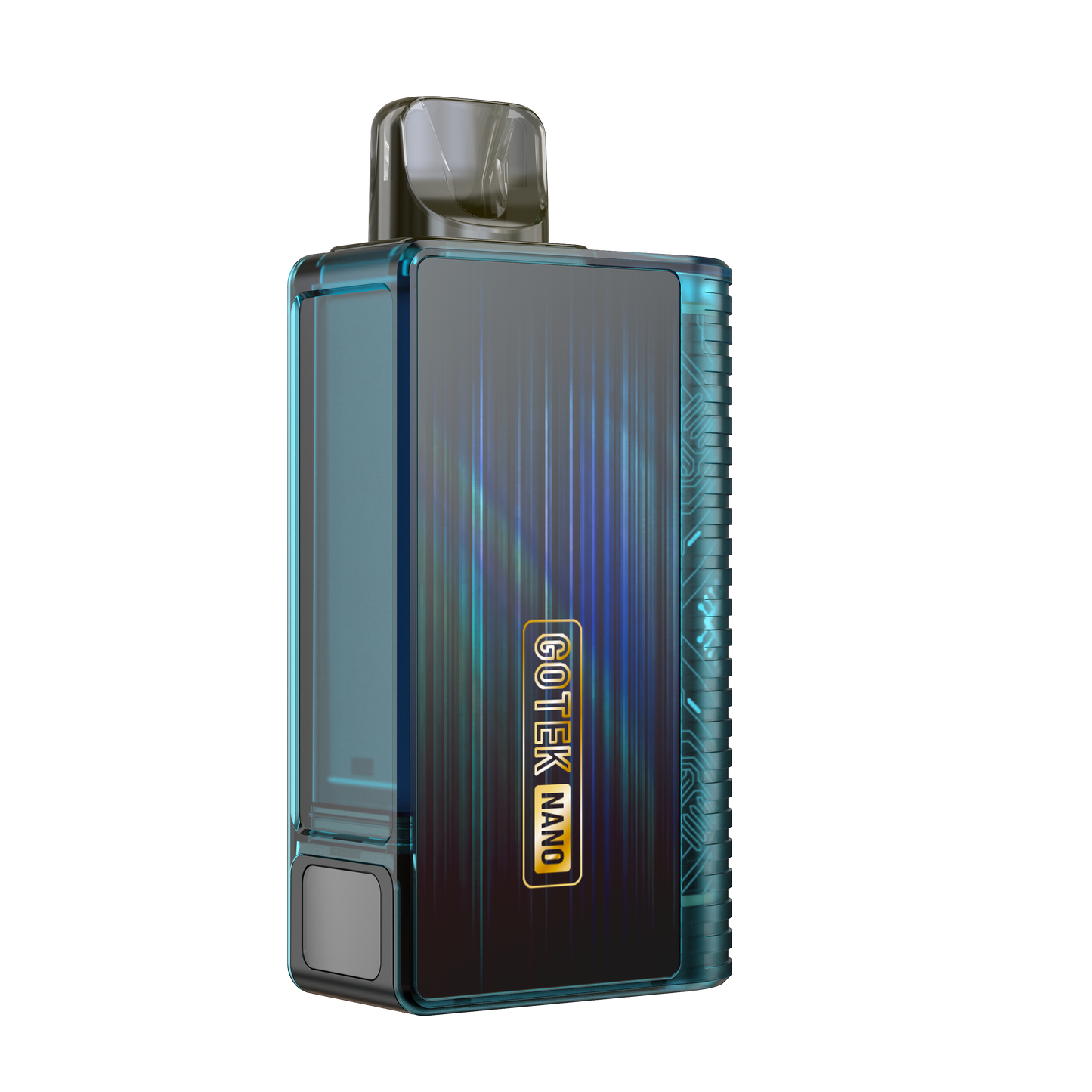 Blue Aspire Gotek Nano vape, transparent body, 'Gotek Nano' text.