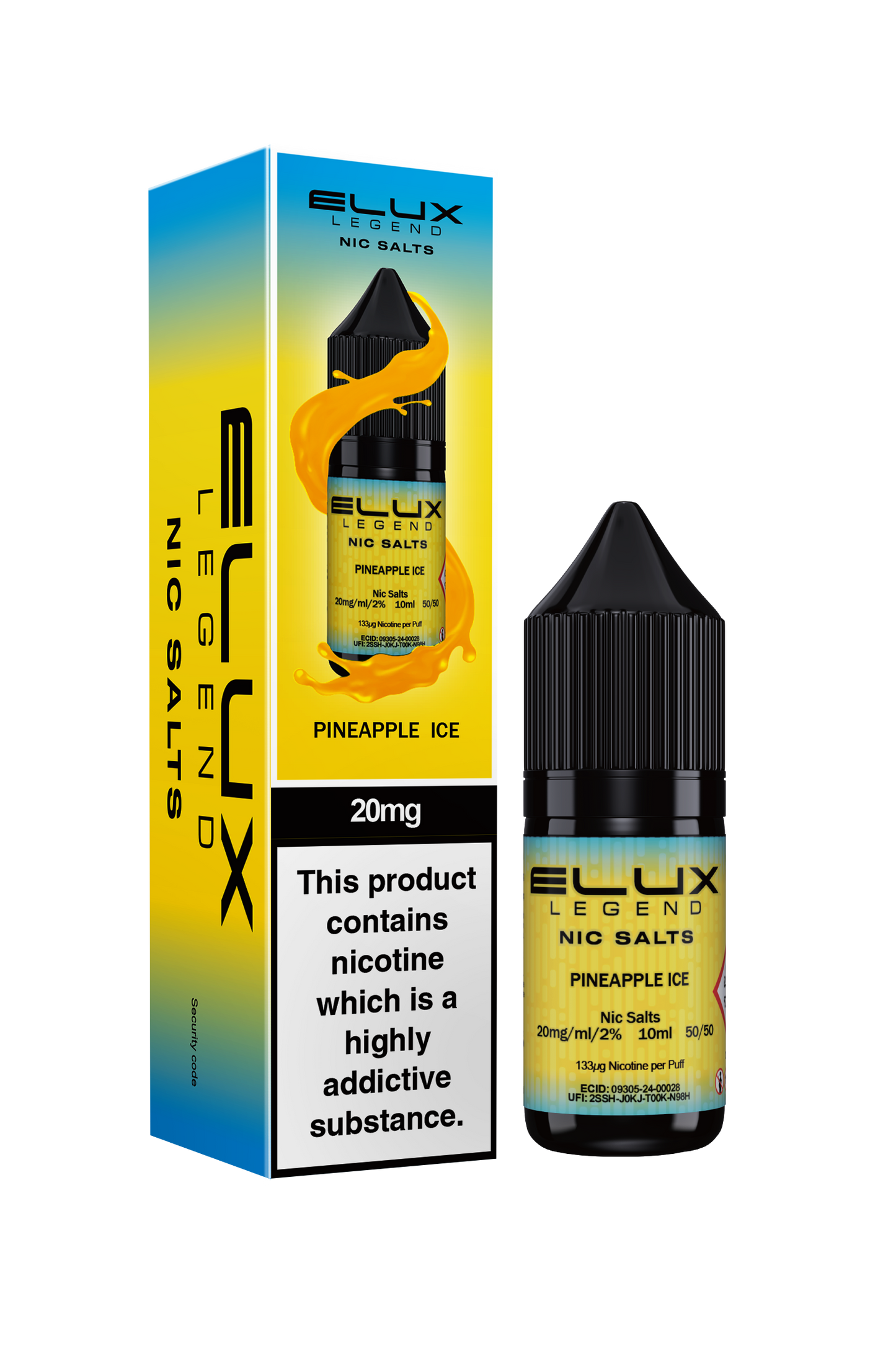 Elux Legend 20mg Nicotine Salt | Pineapple Ice | Yellow and Blue Elux