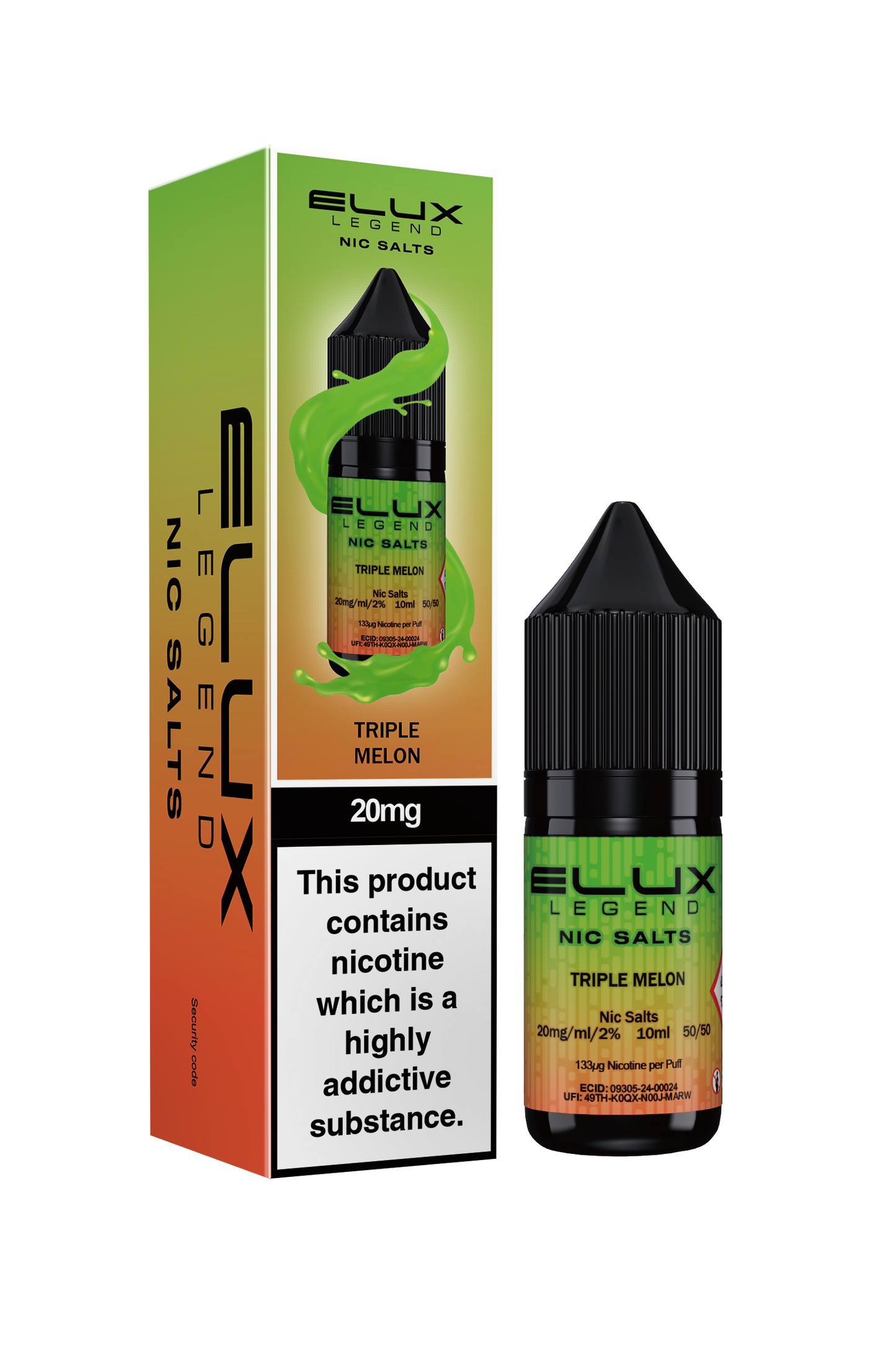 Elux Legend 20mg Nicotine Salt | Triple Melon | Pink and Green Elux