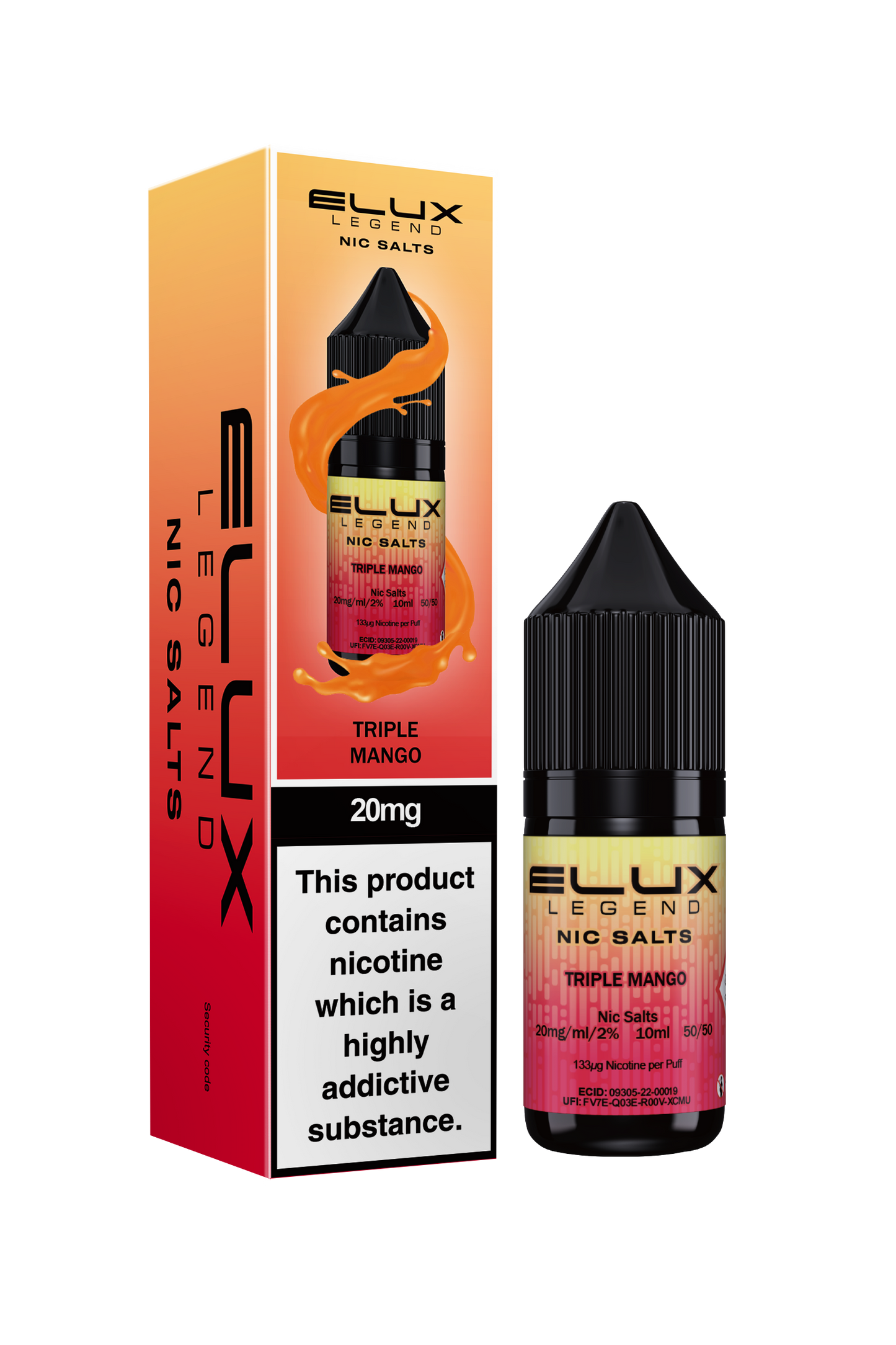 Elux Legend 20mg Nicotine Salt | Triple Mango | Red and Orange Elux