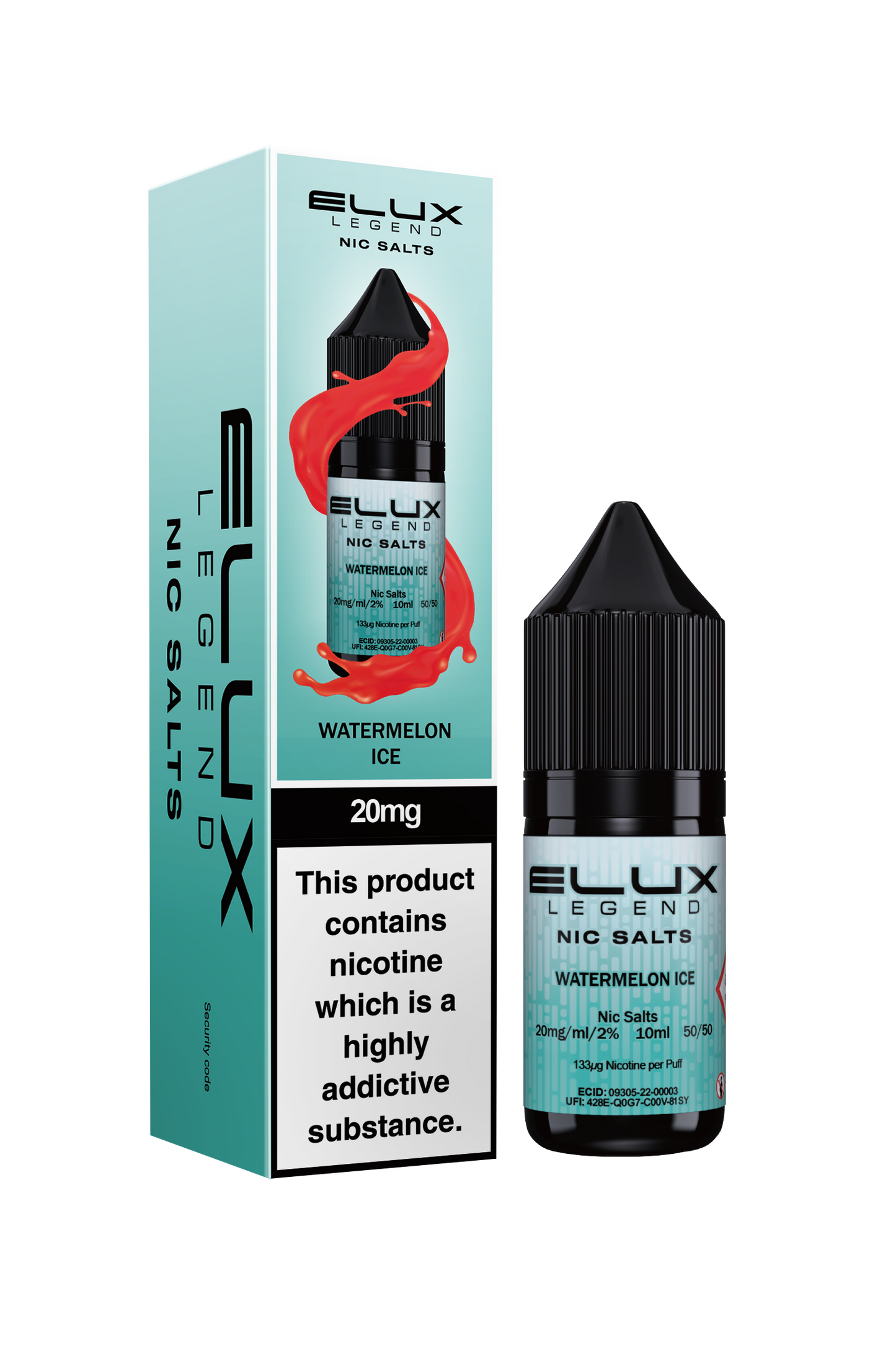 Elux Legend 20mg Nicotine Salt | Watermelon Ice | Blue and Red Elux