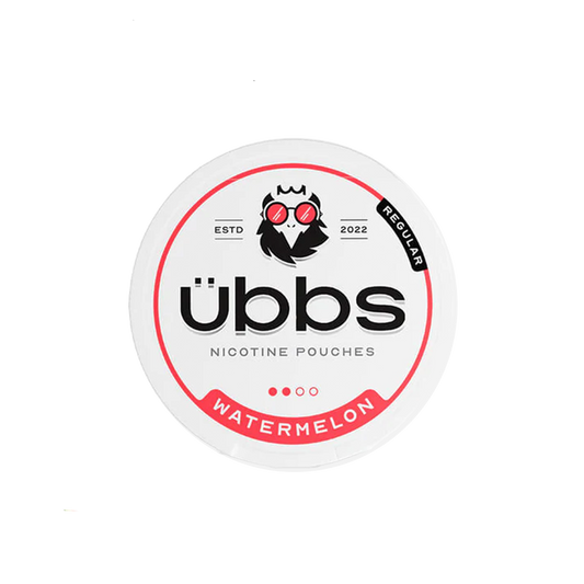 UBBS Watermelon Nicotine Pouches - Regular Strength, Tobacco-Free and Discreet.