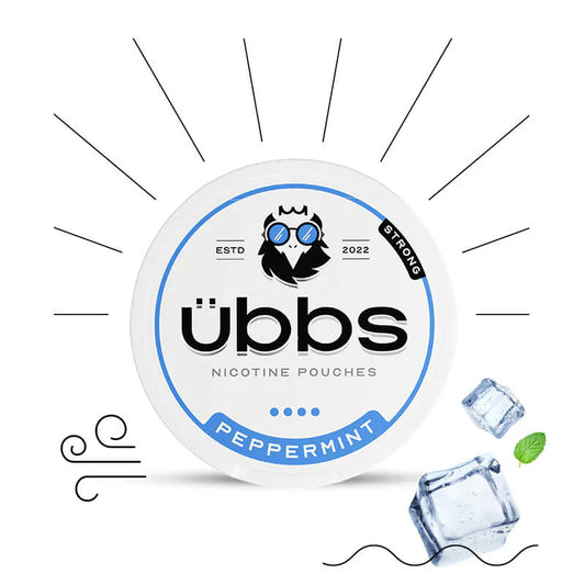 11mg Ubbs Nicotine Pouches in peppermint flavor, strong smoke-free alternative.