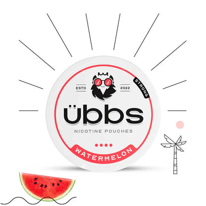 11mg Ubbs Nicotine Pouches, watermelon flavor, strong tobacco-free alternative.