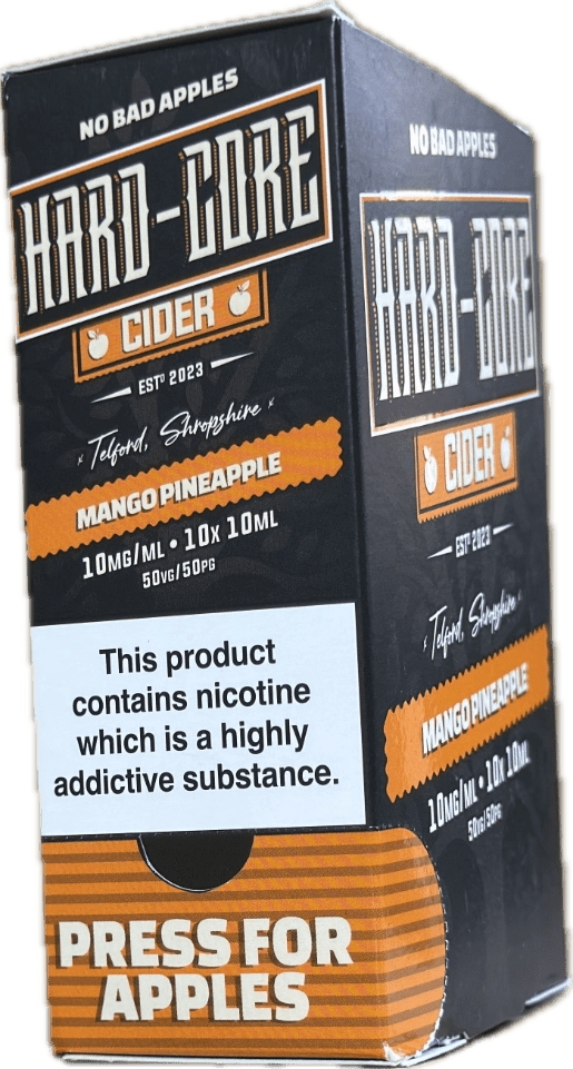 (Box Of 10) Hard - Core Cider 10ml 10mg Nicotine Salts - Vapour Vista