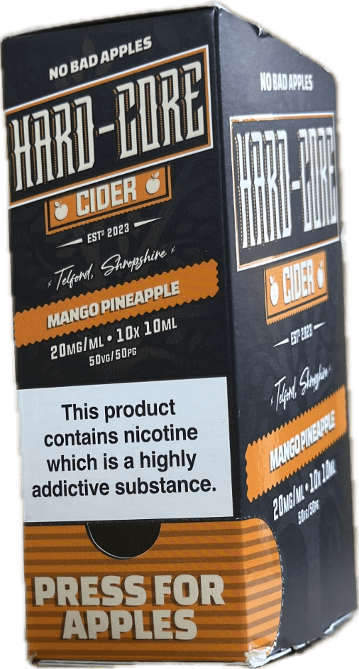 (Box Of 10) Hard - Core Cider 10ml 20mg Nicotine Salts - Vapour Vista