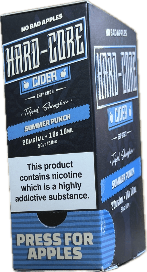 (Box Of 10) Hard - Core Cider 10ml 20mg Nicotine Salts - Vapour Vista