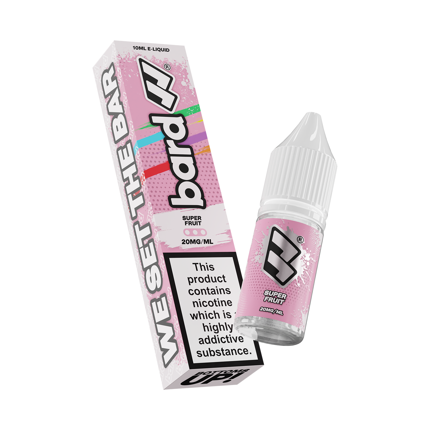 20mg Bard Nic Salt 10ml e-liquid with 50VG/50PG ratio in pink packaging.