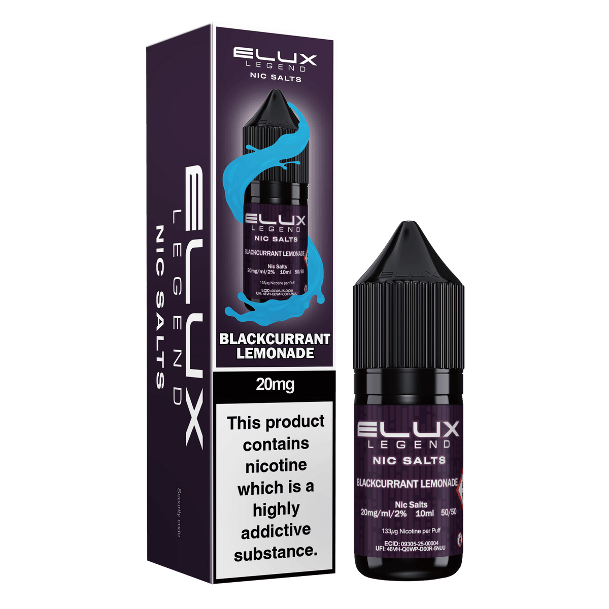 Elux Legend 20mg Nicotine Salts (50VG / 50PG - 10ml) - Vapour Vista