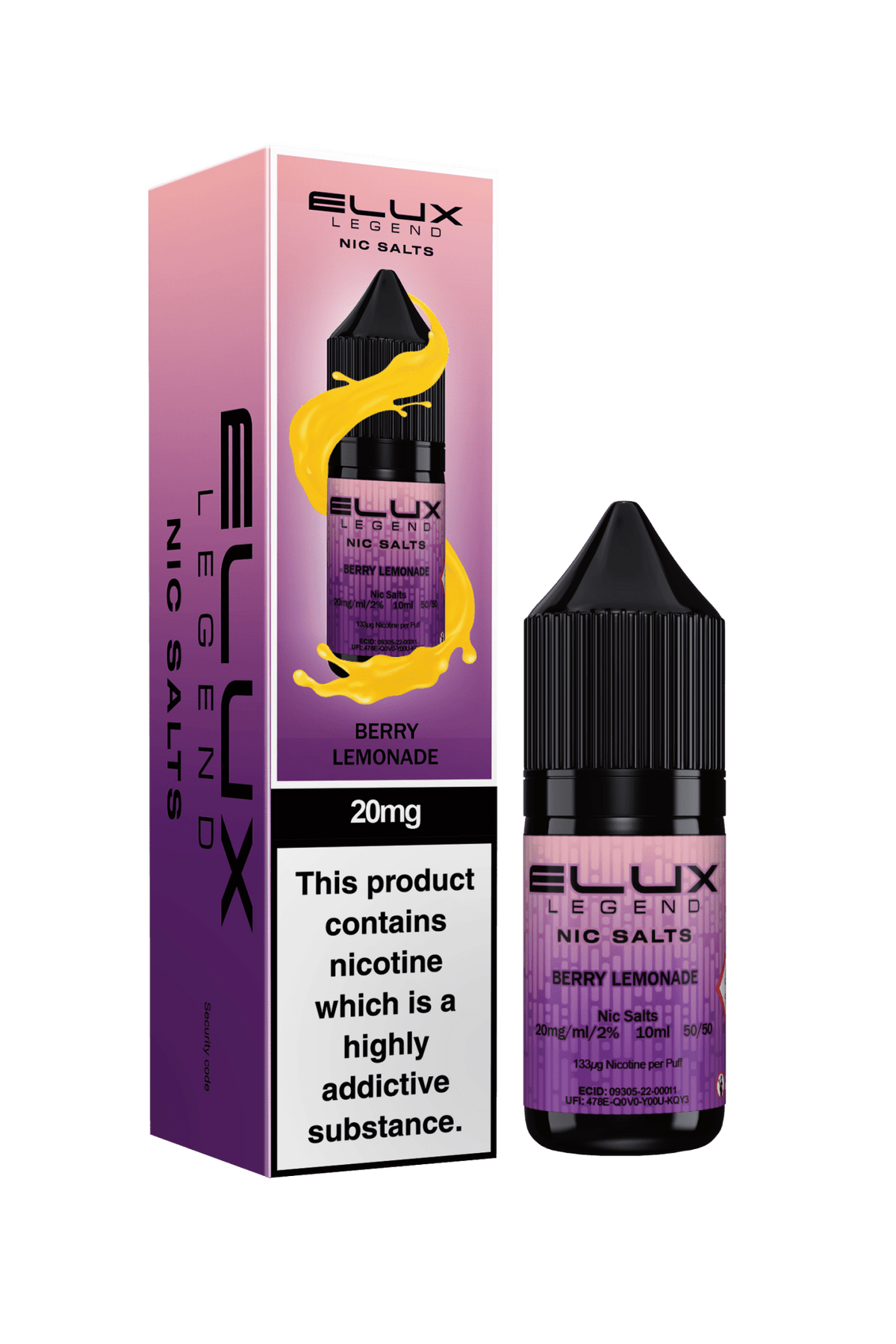Elux Legend 20mg Nicotine Salts (50VG / 50PG - 10ml) - Vapour Vista