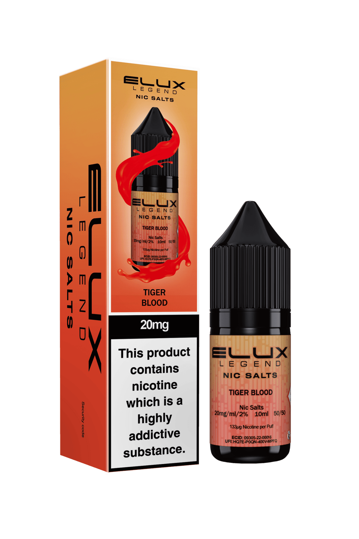 Elux Legend 20mg Nicotine Salts (50VG / 50PG - 10ml) - Vapour Vista